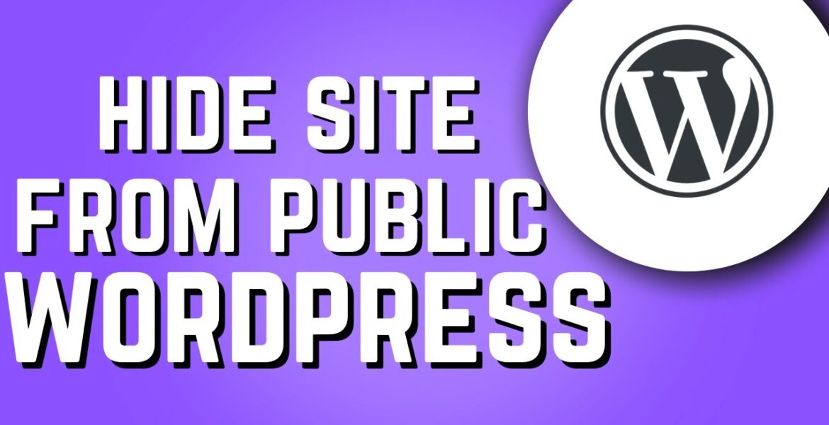 How to Hide a WordPress Site from the Public!  (Fast and easy)

 Video Tutorial DreamHost