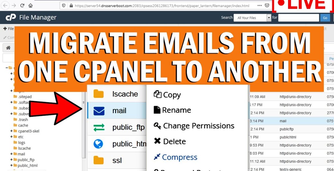 [🔴LIVE] How do I migrate all emails from one cPanel to another?

 Video Tutorial DreamHost