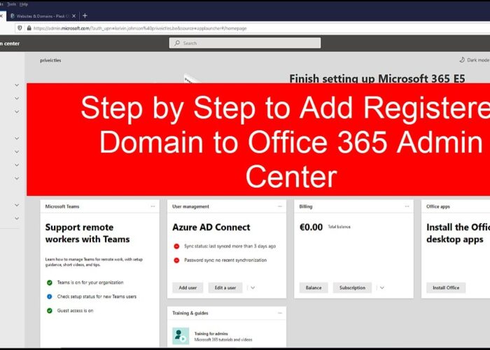 Step by step to add a domain to Office 365 Admin Center |  Add a domain to Microsoft 365 |  Add a domain

 Video Tutorial DreamHost