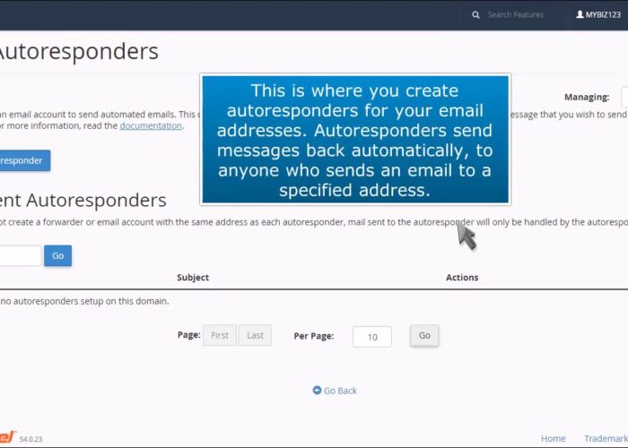 cPanel: How to create an autoresponder

 Video Tutorial Hostpapa